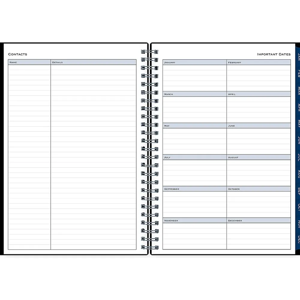 2025 Planners|Blue Sky 2025 5.88" x 8.63" Weekly & Monthly Planner, Plastic Cover, Black (148403)