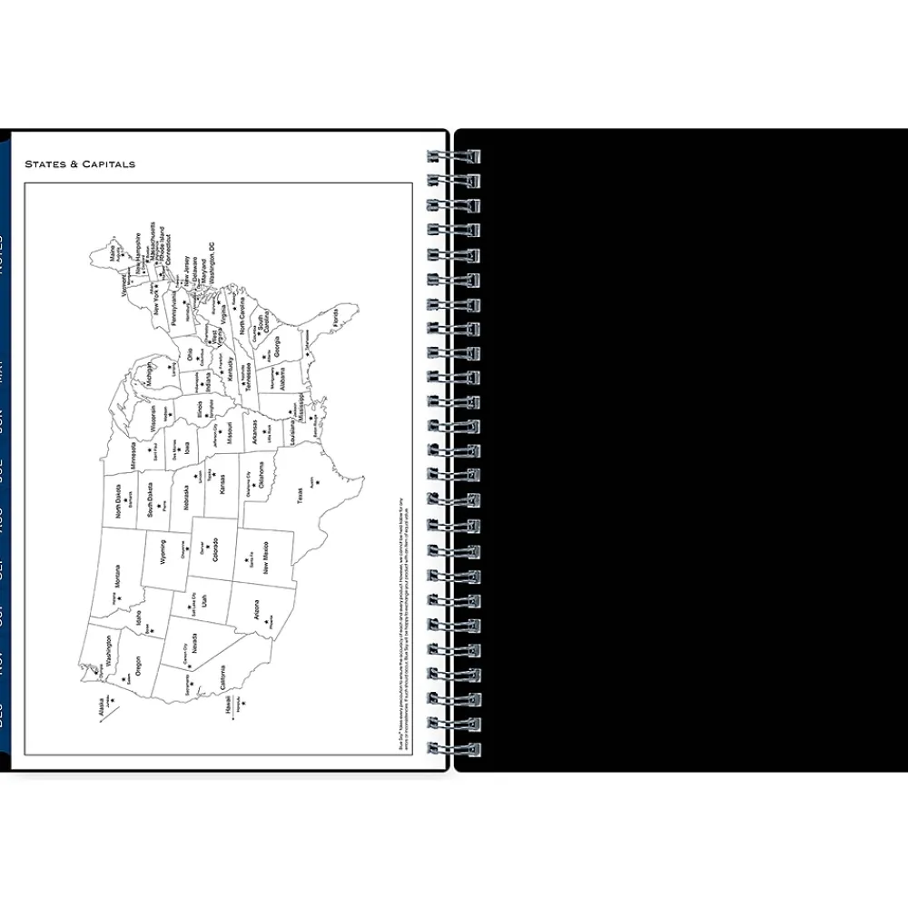 2025 Planners|Blue Sky 2025 5.88" x 8.63" Weekly & Monthly Planner, Plastic Cover, Black (148403)