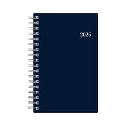 2025 Planners|Blue Sky 2025 3.63" x 6.13" Weekly & Monthly Planner, Plastic Cover, Navy Blue (148395)