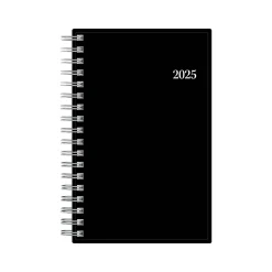 2025 Planners|Blue Sky 2025 3.63" x 6.13" Weekly & Monthly Planner, Plastic Cover, Black (148363)