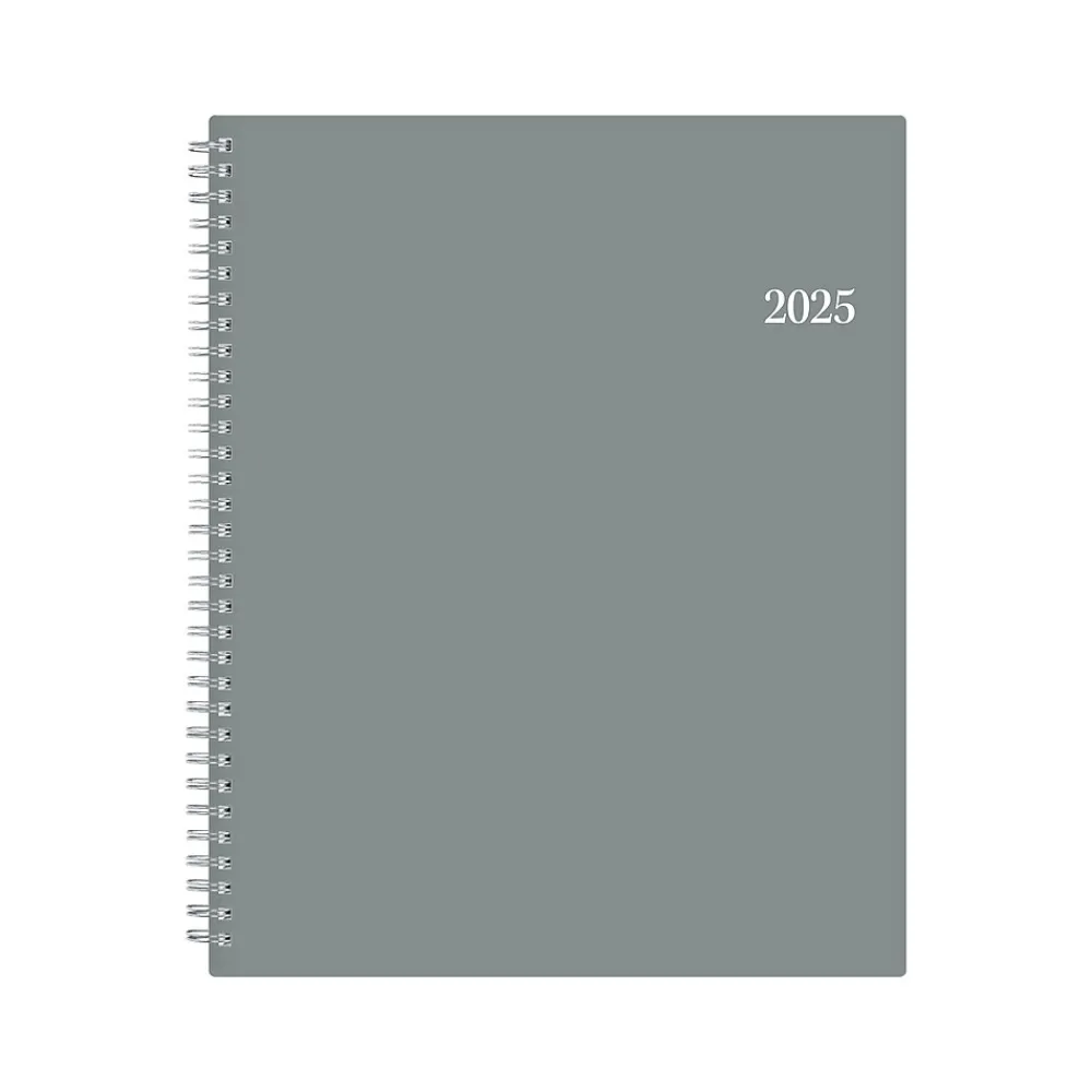 2025 Planners|Blue Sky 2025 8.5" x 11" Weekly & Monthly Planner, Plastic Cover, Slate Gray (152195)