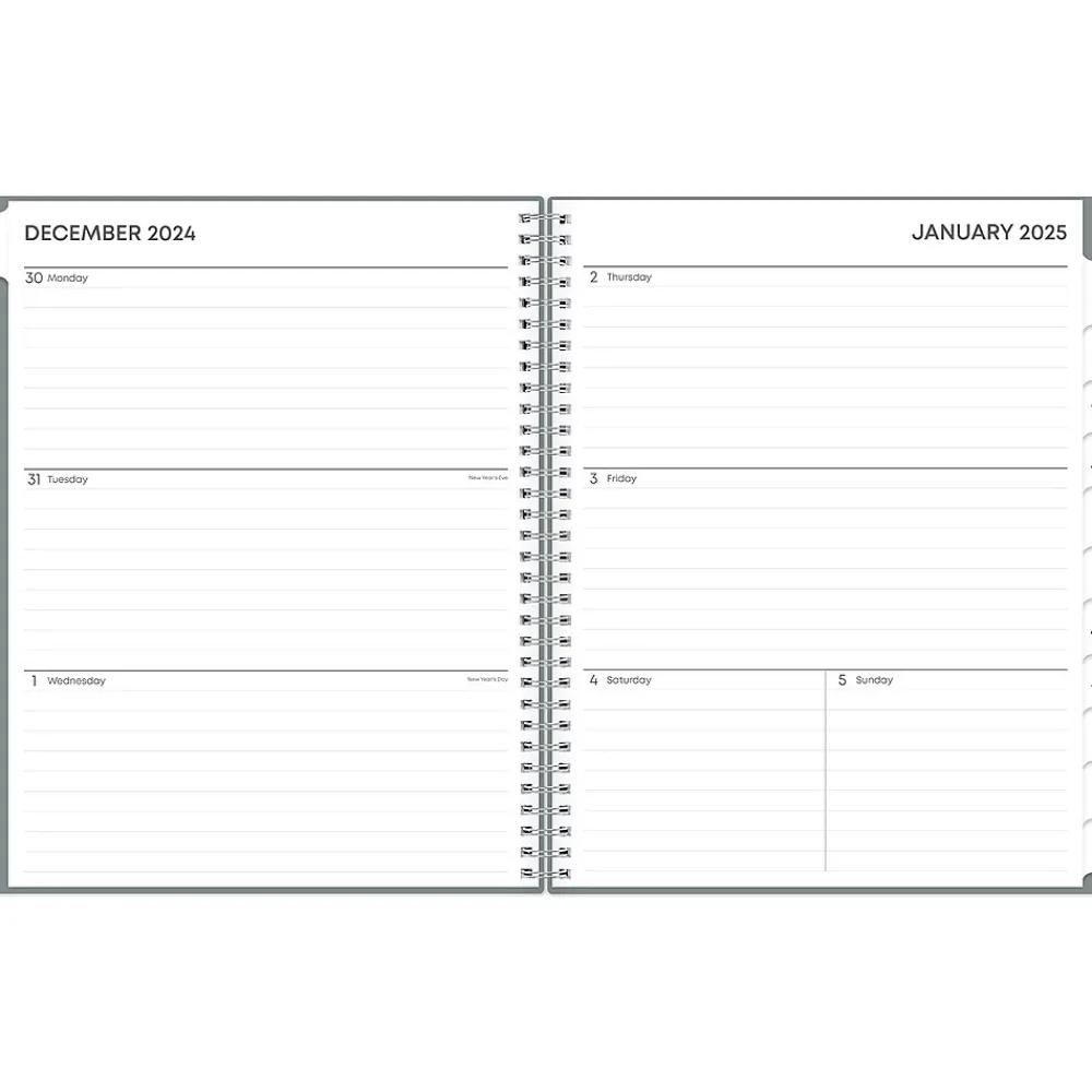 2025 Planners|Blue Sky 2025 8.5" x 11" Weekly & Monthly Planner, Plastic Cover, Slate Gray (152195)