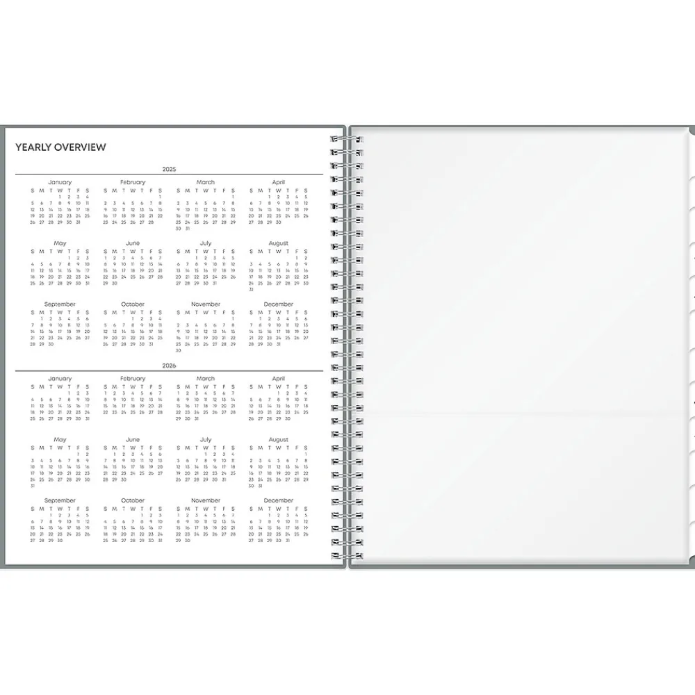 2025 Planners|Blue Sky 2025 8.5" x 11" Weekly & Monthly Planner, Plastic Cover, Slate Gray (152195)