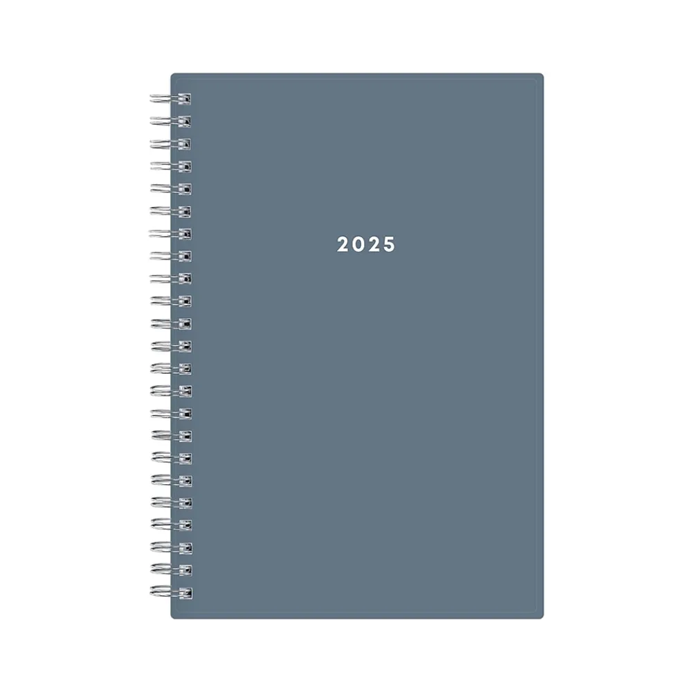 2025 Planners|Blue Sky 2025 5" x 8" Weekly & Monthly Planner, Plastic Cover, Steel Blue (152237)
