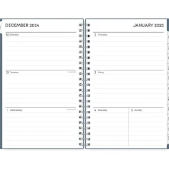 2025 Planners|Blue Sky 2025 5" x 8" Weekly & Monthly Planner, Plastic Cover, Steel Blue (152237)