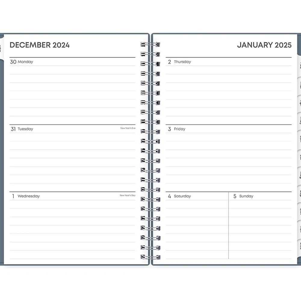2025 Planners|Blue Sky 2025 5" x 8" Weekly & Monthly Planner, Plastic Cover, Steel Blue (152237)