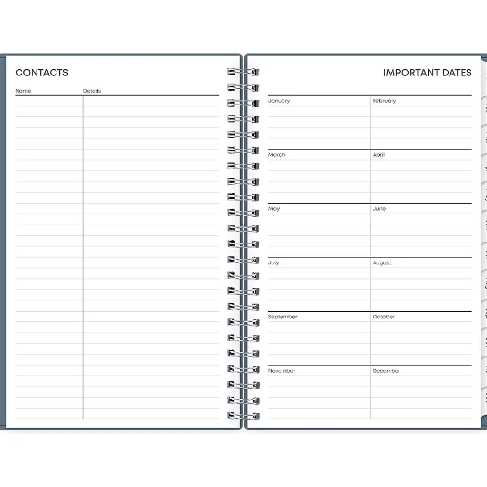 2025 Planners|Blue Sky 2025 5" x 8" Weekly & Monthly Planner, Plastic Cover, Steel Blue (152237)