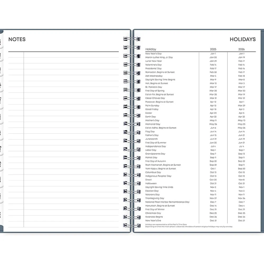 2025 Planners|Blue Sky 2025 5" x 8" Weekly & Monthly Planner, Plastic Cover, Steel Blue (152237)