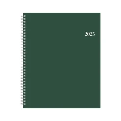 2025 Planners|Blue Sky 2025 8.5" x 11" Weekly & Monthly Appointment Book, Plastic Cover, Deep Forest Green (147963)