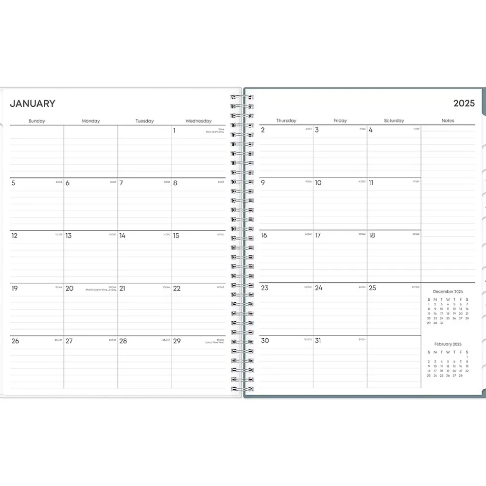 2025 Planners|Blue Sky 2025 Amitza Blue 8.5" x 11" Weekly & Monthly Planner, Plastic Cover, Blue/White (148765-25)