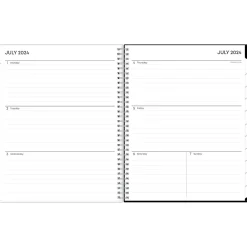 Academic Planners|Blue Sky 2024-2025 Analeis 8.5" x 11" Academic Weekly & Monthly Planner, Plastic Cover, Black/White (130606-A25)