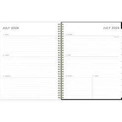 Academic Planners|Blue Sky 2024-2025 Ashley G Leopard Black 8.5" x 11" Academic Weekly & Monthly Planner, Plastic Cover, Black/Beige
