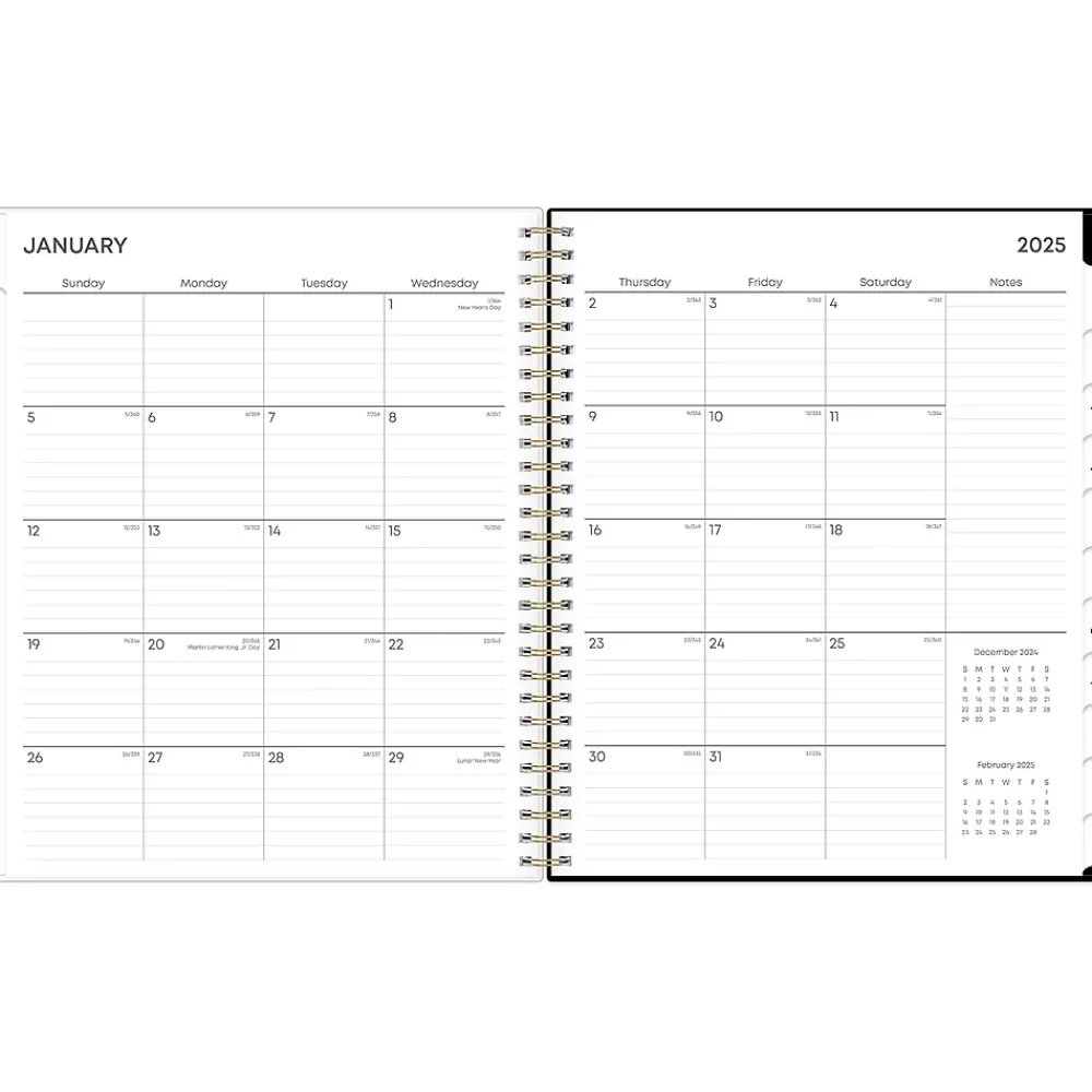 2025 Planners|Blue Sky 2025 Baccara Dark 8" x 10" Monthly Planner, Plastic Cover, Multicolor (110216-25)