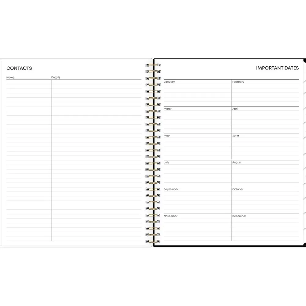 2025 Planners|Blue Sky 2025 Baccara Dark 8" x 10" Monthly Planner, Plastic Cover, Multicolor (110216-25)