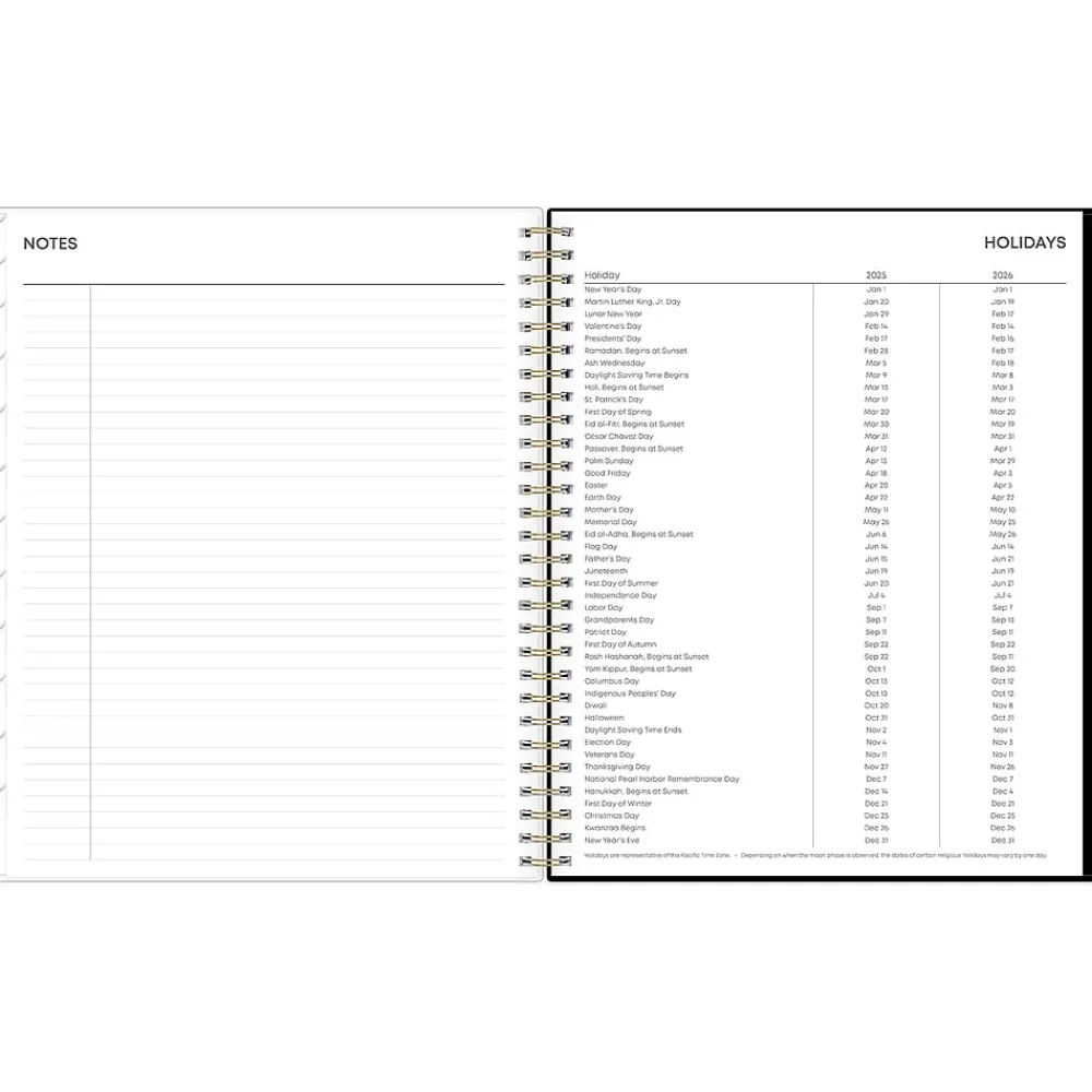 2025 Planners|Blue Sky 2025 Baccara Dark 8" x 10" Monthly Planner, Plastic Cover, Multicolor (110216-25)