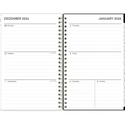 2025 Planners|Blue Sky 2025 Baccara Dark 5" x 8" Weekly & Monthly Planner, Plastic Cover, Multicolor (110212-25)