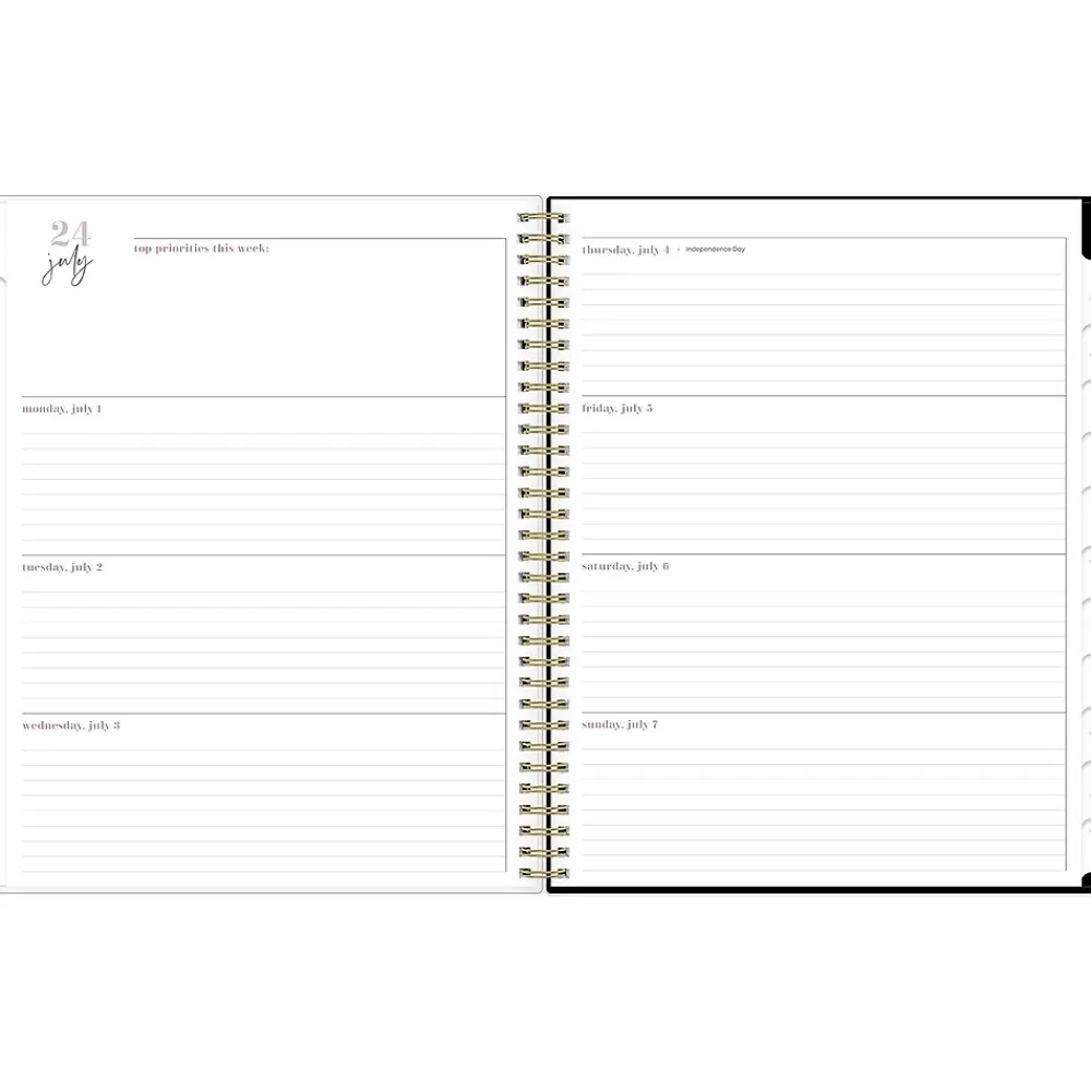 Academic Planners|Blue Sky 2024-2025 Belinda Selene Lucy 8.5" x 11" Academic Weekly & Monthly Planner, Black/Pink (144970)