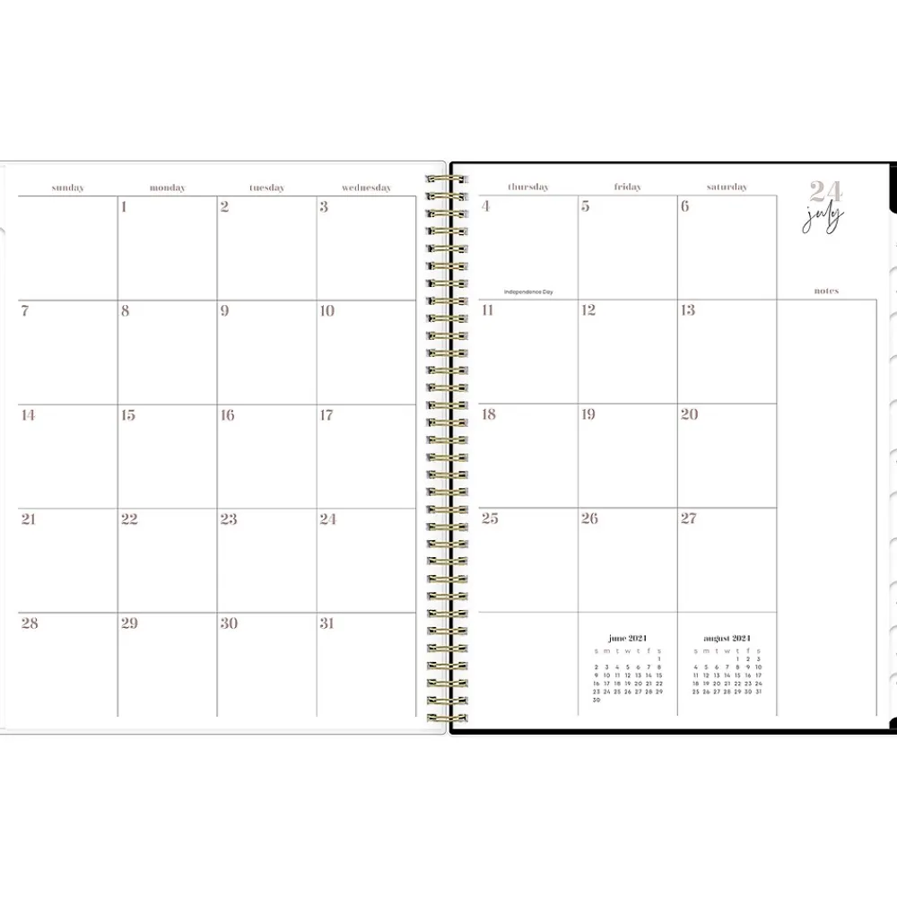 Academic Planners|Blue Sky 2024-2025 Belinda Selene Lucy 8.5" x 11" Academic Weekly & Monthly Planner, Black/Pink (144970)