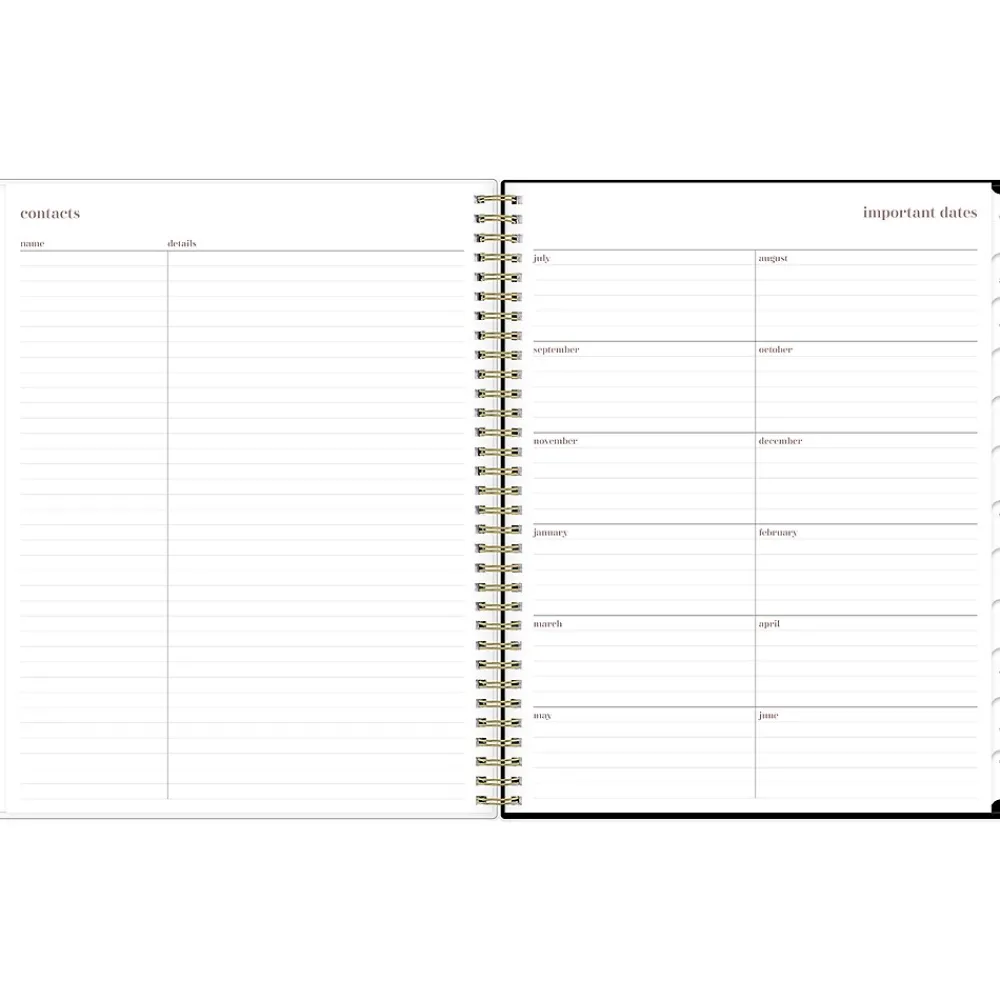 Academic Planners|Blue Sky 2024-2025 Belinda Selene Lucy 8.5" x 11" Academic Weekly & Monthly Planner, Black/Pink (144970)