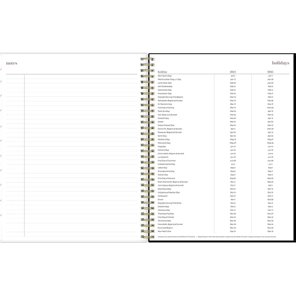 Academic Planners|Blue Sky 2024-2025 Belinda Selene Lucy 8.5" x 11" Academic Weekly & Monthly Planner, Black/Pink (144970)