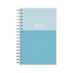 2025 Planners|Blue Sky 2025 Blue Block 3.63" x 6.13" Weekly & Monthly Planner, Plastic Cover, Blue/Light Blue (152251)