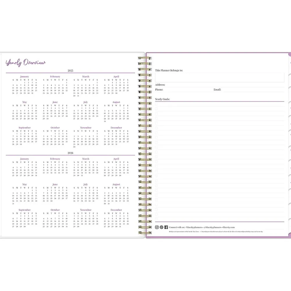 2025 Planners|Blue Sky 2025 Britt Mills Citrus Sunrise 8.5" x 11" Weekly & Monthly Planner, Plastic Cover, Multicolor (148026)