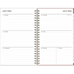 Academic Planners|Blue Sky 2024-2025 Cali Pink 5" x 8" Academic Weekly & Monthly Planner, Plastic Cover, Pink/White (130621-A25)