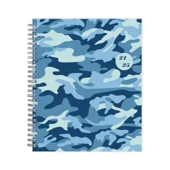 Academic Planners|Blue Sky 2024-2025 Camo 7" x 9" Academic Weekly & Monthly Student Planner, Plastic Cover, Blue (145095)
