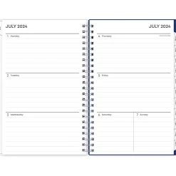 Academic Planners|Blue Sky 2024-2025 Chanson 5" x 8" Academic Weekly & Monthly Planner, Plastic Cover, Blue (128694-A25)