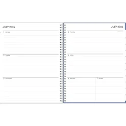 Academic Planners|Blue Sky 2024-2025 Cloudsy 8.5" x 11" Academic Weekly & Monthly Planner, Plastic Cover, Blue/Brown (150126)