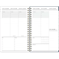 2025 Planners|Blue Sky 2025 Cocolie 5" x 8" Weekly & Monthly Planner, Plastic Cover, Blue/White (152244)