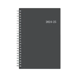 Academic Planners|Blue Sky 2024-2025 Collegiate 5" x 8" Academic Weekly & Monthly Planner, Plastic Cover, Gray (100139-A25)