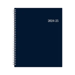 Academic Planners|Blue Sky 2024-2025 Collegiate Navy 8.5" x 11" Academic Weekly & Monthly Planner, Plastic Cover, Navy (148672-A25)