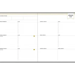 2025 Planners|Blue Sky 2025 Day Designer 8" x 10" Weekly & Monthly Planner, Faux Leather Cover, Black (148125)