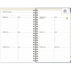 Academic Planners|Blue Sky 2024-2025 Day Designer Annabel 5" x 8" Academic Weekly & Monthly Planner, Plastic Cover, Blue/White (144869)