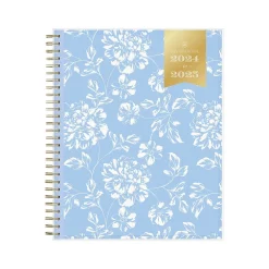 Academic Planners|Blue Sky 2024-2025 Day Designer Annabel 8" x 10" Academic Monthly Planner, Plastic Cover, Blue/White (144868)