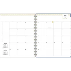 Academic Planners|Blue Sky 2024-2025 Day Designer Annabel 8" x 10" Academic Monthly Planner, Plastic Cover, Blue/White (144868)