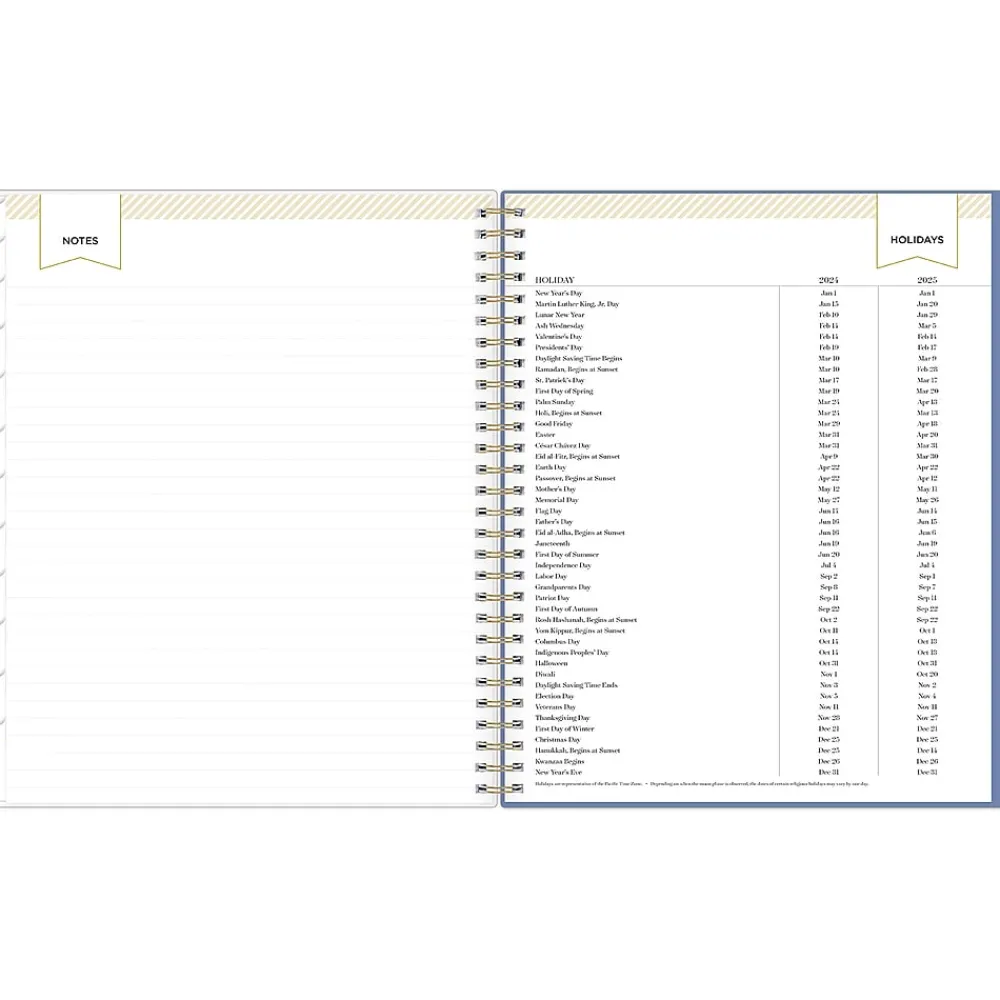 Academic Planners|Blue Sky 2024-2025 Day Designer Annabel 8" x 10" Academic Monthly Planner, Plastic Cover, Blue/White (144868)