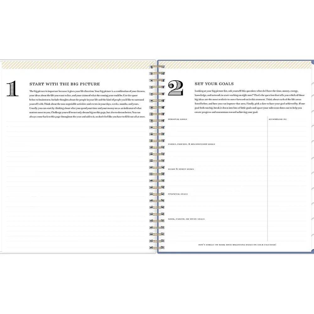 Academic Planners|Blue Sky 2024-2025 Day Designer Annabel 8" x 10" Academic Monthly Planner, Plastic Cover, Blue/White (144868)