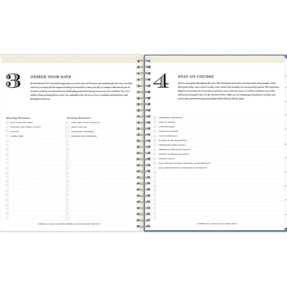 Academic Planners|Blue Sky 2024-2025 Day Designer Annabel 8" x 10" Academic Monthly Planner, Plastic Cover, Blue/White (144868)