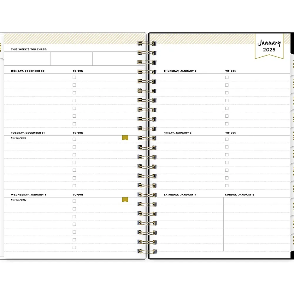 2025 Planners|Blue Sky 2025 Day Designer Austen Black 5" x 8" Weekly & Monthly Planner, Plastic Cover, Multicolor (148131)