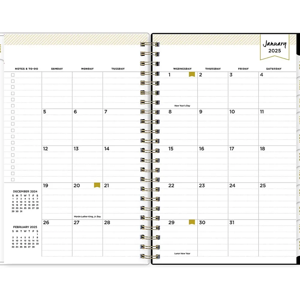 2025 Planners|Blue Sky 2025 Day Designer Austen Black 5" x 8" Weekly & Monthly Planner, Plastic Cover, Multicolor (148131)