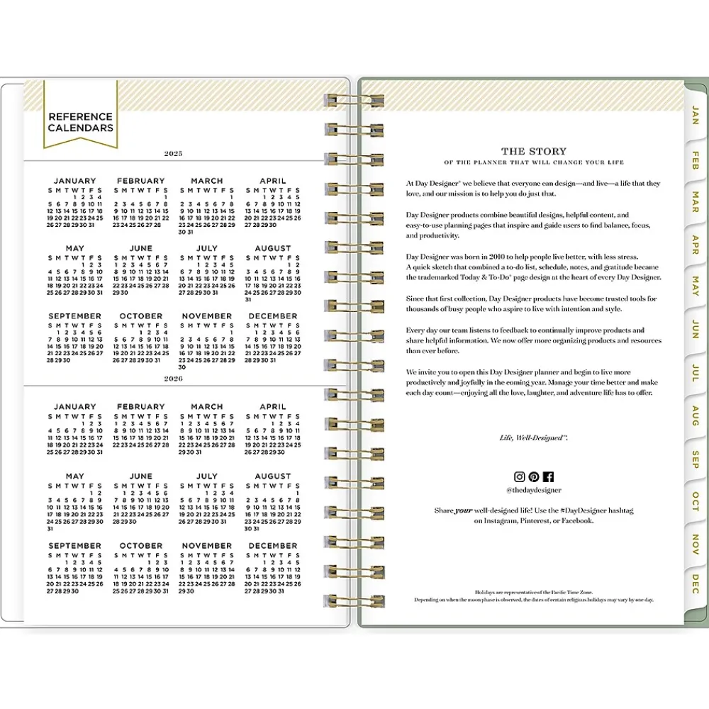 2025 Planners|Blue Sky 2025 Day Designer Felicity 3.63" x 6.13" Weekly & Monthly Planner, Plastic Cover, Multicolor (152223)