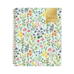 Academic Planners|Blue Sky 2024-2025 Day Designer Flower Field Mint 8.5" x 11" Weekly & Monthly Planner, Plastic Cover, Multicolor (144877)