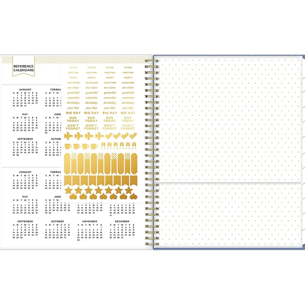 Academic Planners|Blue Sky 2024-2025 Day Designer Flutter 8.5" x 11" Academic Weekly & Monthly Planner, Plastic Cover, Multicolor (136685-A25)