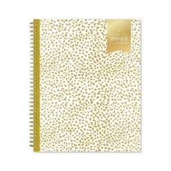 2025 Planners|Blue Sky 2025 Day Designer Gold Spotty 8.5" x 11" Weekly Planner, Plastic Cover, Gold/White (148132)
