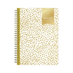 2025 Planners|Blue Sky 2025 Day Designer Gold Spotty 5.88" x 8.63" Weekly & Monthly Planner, Plastic Cover, White/Gold (148133)