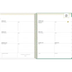 Academic Planners|Blue Sky 2024-2025 Day Designer Palms 8.5" x 11" Academic Weekly & Monthly Planner, Plastic Cover, White/Green (137891-A25)