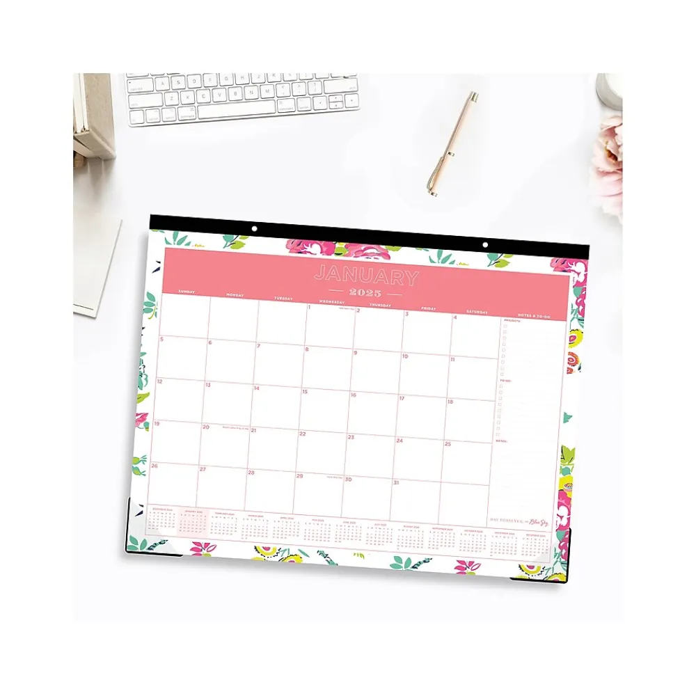 2025 Calendars|Blue Sky 2025 Day Designer Peyton White 22" x 17" Monthly Desk Pad Calendar (103631-25)