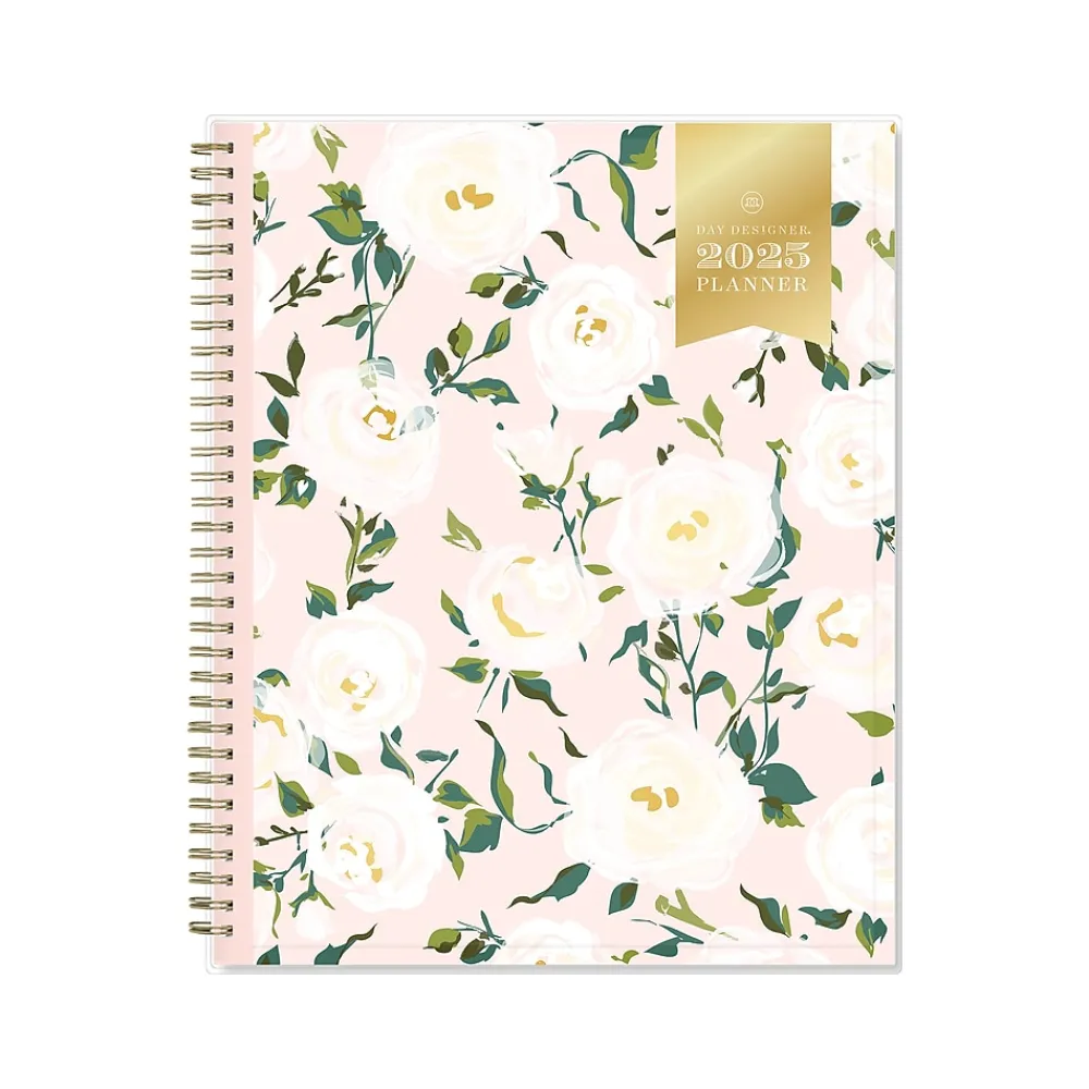 2025 Planners|Blue Sky 2025 Day Designer Roses Blush 8.5" x 11" Weekly & Monthly Planner, Plastic Cover, Multicolor (140092-25)